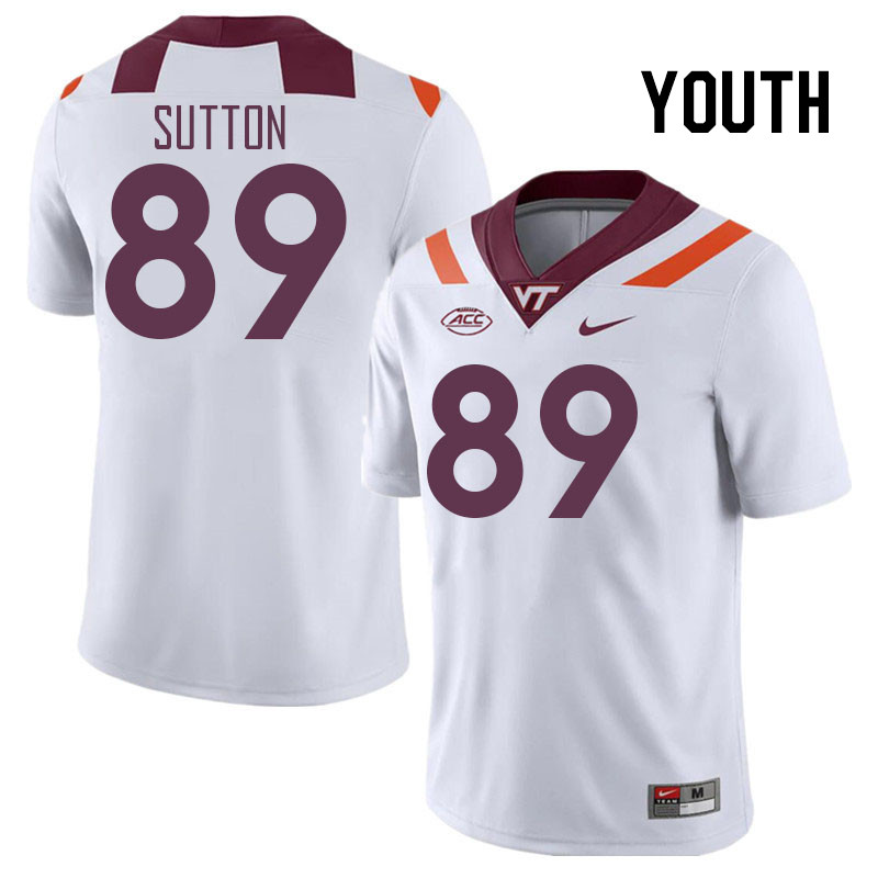 Youth #89 Latrell Sutton Virginia Tech Hokies College Football Jerseys Stitched Sale-White
